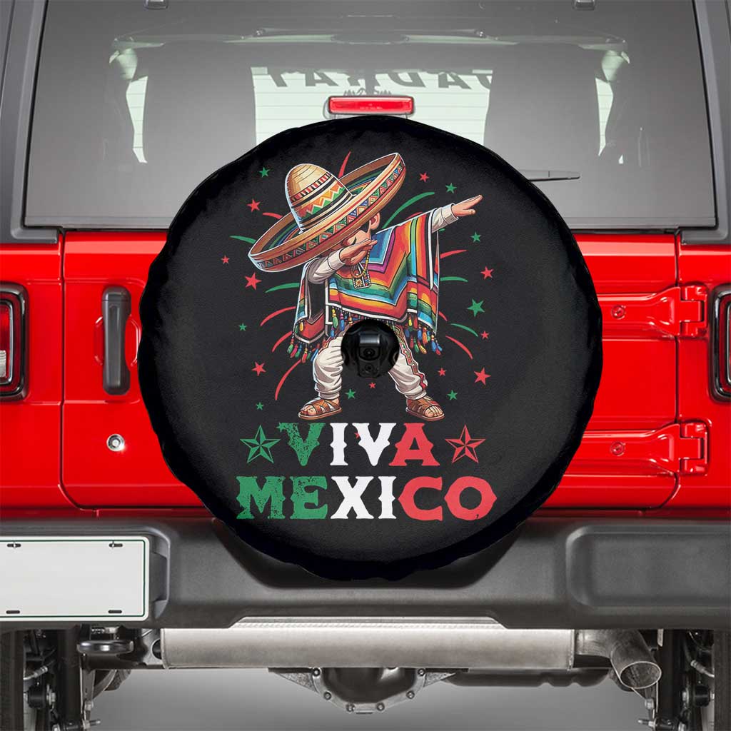 Mexican Boy Dabbing Spare Tire Cover Poncho Cinco de Mayo Flag Viva Mexico TS10 Black Print Your Wear