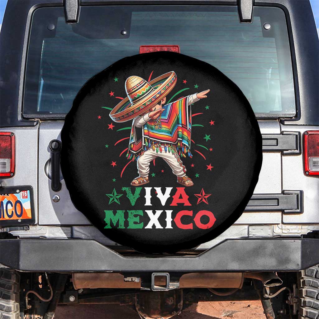 Mexican Boy Dabbing Spare Tire Cover Poncho Cinco de Mayo Flag Viva Mexico TS10 No hole Black Print Your Wear