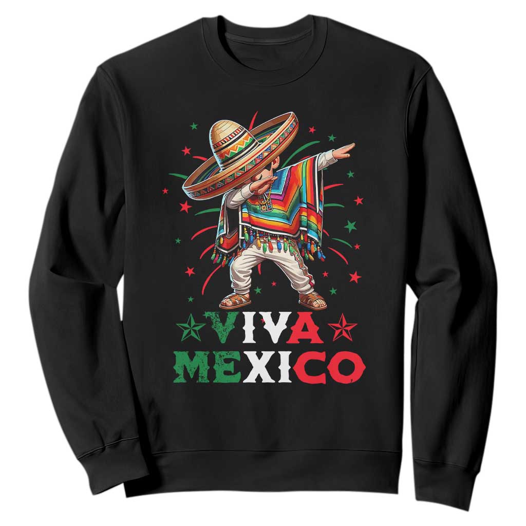 Mexican Boy Dabbing Sweatshirt Poncho Cinco de Mayo Flag Viva Mexico TS10 Black Print Your Wear