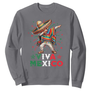 Mexican Boy Dabbing Sweatshirt Poncho Cinco de Mayo Flag Viva Mexico TS10 Charcoal Print Your Wear