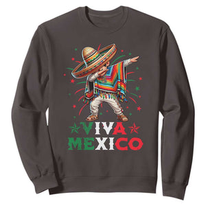 Mexican Boy Dabbing Sweatshirt Poncho Cinco de Mayo Flag Viva Mexico TS10 Dark Chocolate Print Your Wear