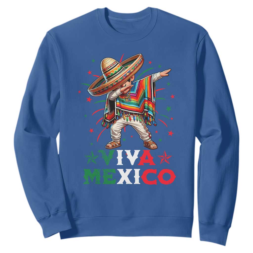 Mexican Boy Dabbing Sweatshirt Poncho Cinco de Mayo Flag Viva Mexico TS10 Royal Blue Print Your Wear