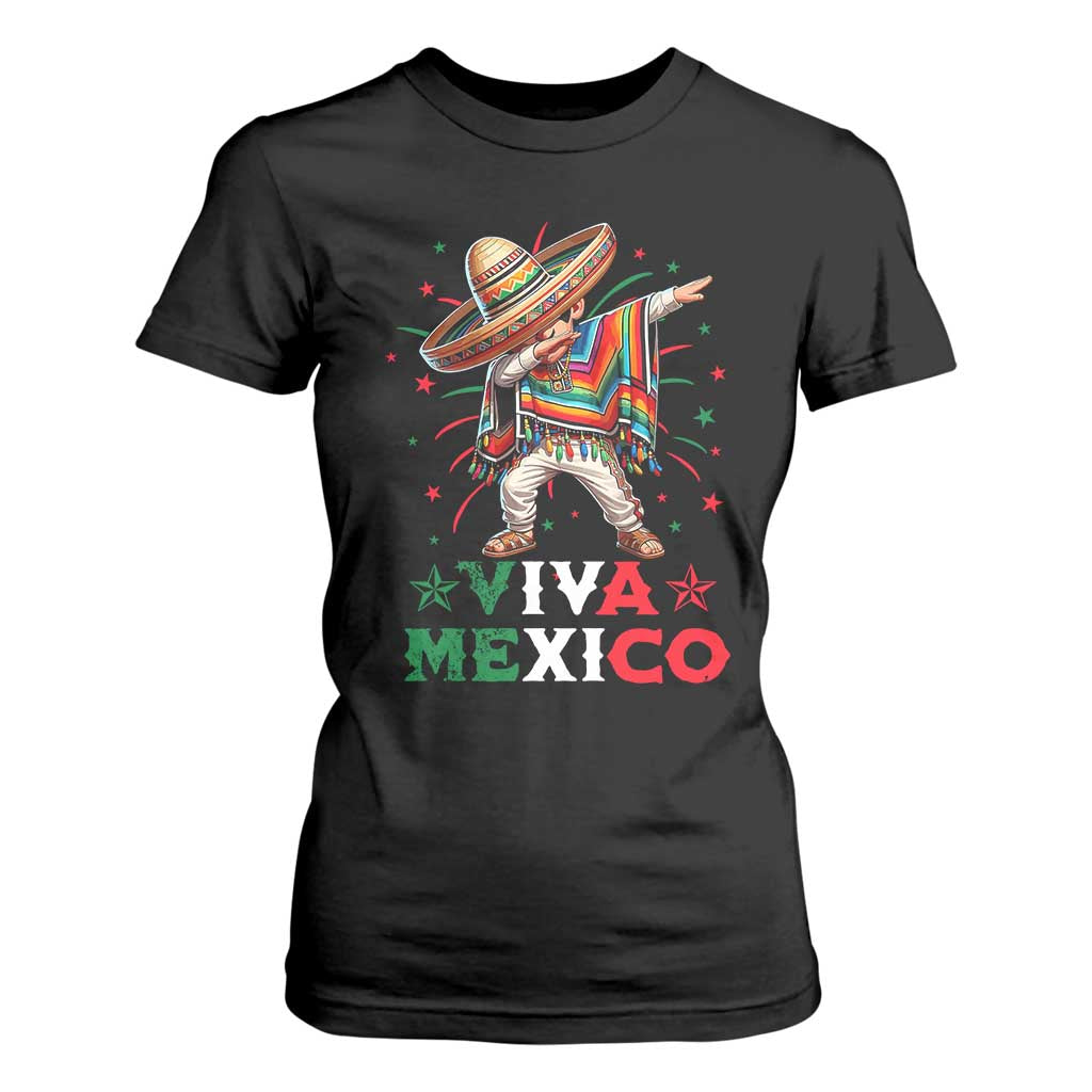 Mexican Boy Dabbing T Shirt For Women Poncho Cinco de Mayo Flag Viva Mexico TS10 Black Print Your Wear
