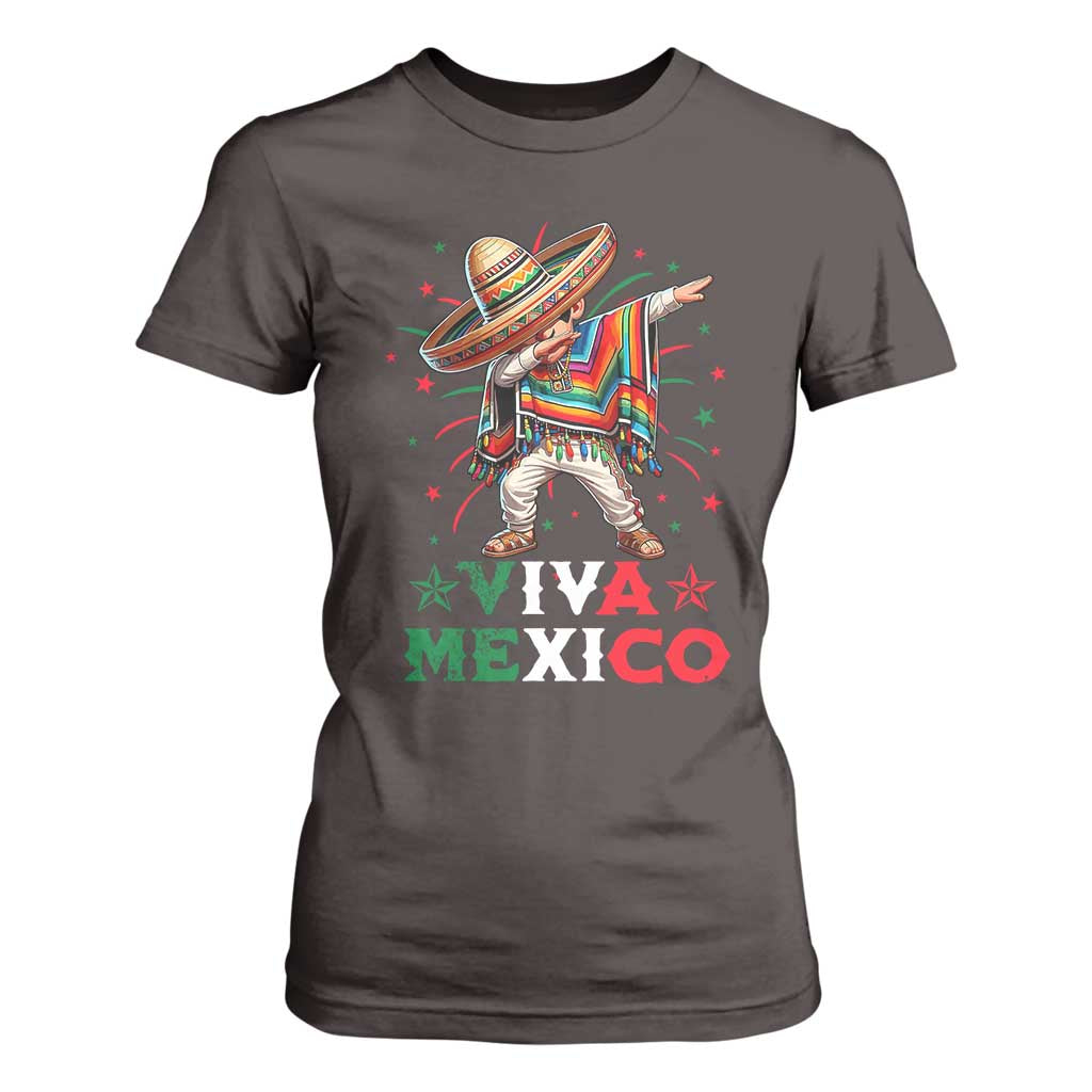 Mexican Boy Dabbing T Shirt For Women Poncho Cinco de Mayo Flag Viva Mexico TS10 Dark Chocolate Print Your Wear