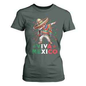 Mexican Boy Dabbing T Shirt For Women Poncho Cinco de Mayo Flag Viva Mexico TS10 Dark Forest Green Print Your Wear