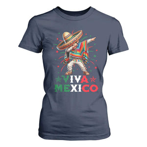 Mexican Boy Dabbing T Shirt For Women Poncho Cinco de Mayo Flag Viva Mexico TS10 Navy Print Your Wear