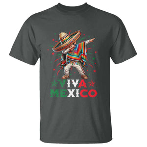 Mexican Boy Dabbing T Shirt Poncho Cinco de Mayo Flag Viva Mexico TS10 Dark Heather Print Your Wear