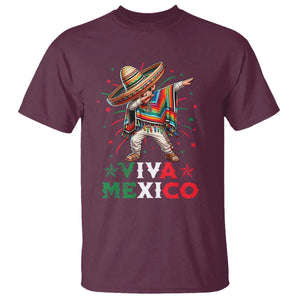 Mexican Boy Dabbing T Shirt Poncho Cinco de Mayo Flag Viva Mexico TS10 Maroon Print Your Wear
