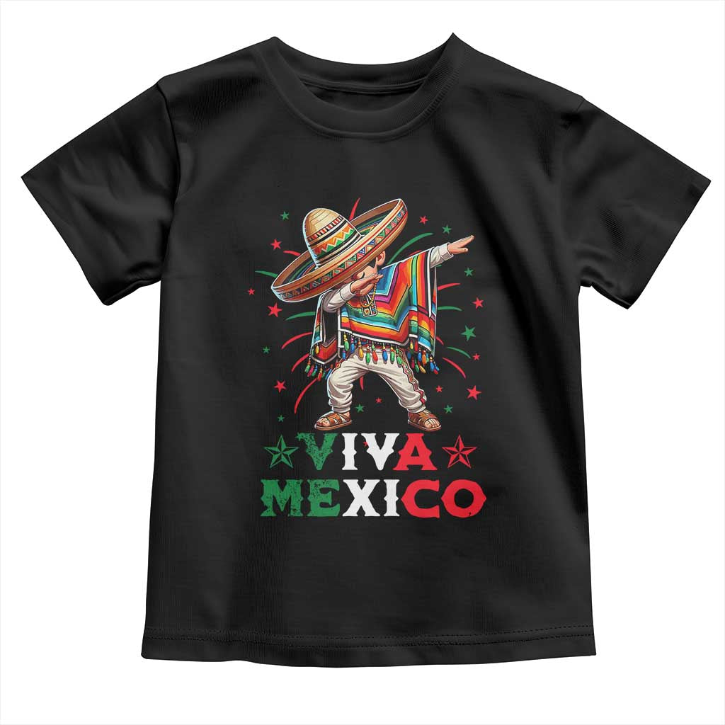 Mexican Boy Dabbing Toddler T Shirt Poncho Cinco de Mayo Flag Viva Mexico TS10 Black Print Your Wear