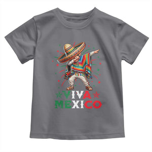 Mexican Boy Dabbing Toddler T Shirt Poncho Cinco de Mayo Flag Viva Mexico TS10 Charcoal Print Your Wear