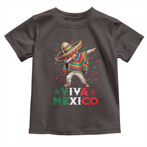 Mexican Boy Dabbing Toddler T Shirt Poncho Cinco de Mayo Flag Viva Mexico TS10 Dark Chocolate Print Your Wear