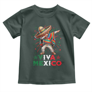 Mexican Boy Dabbing Toddler T Shirt Poncho Cinco de Mayo Flag Viva Mexico TS10 Dark Forest Green Print Your Wear