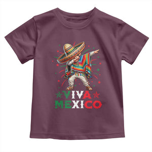 Mexican Boy Dabbing Toddler T Shirt Poncho Cinco de Mayo Flag Viva Mexico TS10 Maroon Print Your Wear