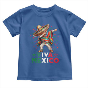 Mexican Boy Dabbing Toddler T Shirt Poncho Cinco de Mayo Flag Viva Mexico TS10 Royal Blue Print Your Wear