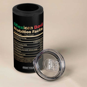 Mexican Dad 4 in 1 Can Cooler Tumbler Regalo Para Papa Nutrition Facts TS10 Print Your Wear