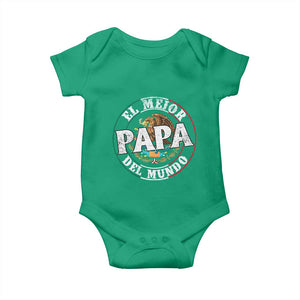 Mexican Dad Baby Onesie El Mejor Papá del Mundo Mexico Flag Eagle TS02 Irish Green Print Your Wear
