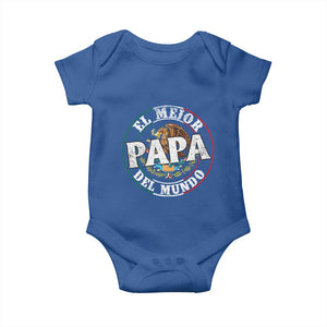 Mexican Dad Baby Onesie El Mejor Papá del Mundo Mexico Flag Eagle TS02 Royal Blue Print Your Wear