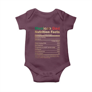 Mexican Dad Baby Onesie Regalo Para Papa Nutrition Facts TS10 Maroon Print Your Wear