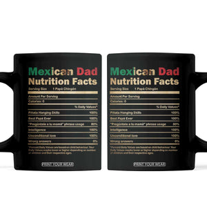 Mexican Dad Coffee Mug Regalo Para Papa Nutrition Facts TS10 Black Print Your Wear