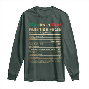 Mexican Dad Long Sleeve Shirt Regalo Para Papa Nutrition Facts TS10 Dark Forest Green Print Your Wear