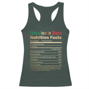 Mexican Dad Racerback Tank Top Regalo Para Papa Nutrition Facts TS10 Dark Forest Green Print Your Wear