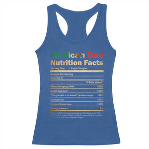 Mexican Dad Racerback Tank Top Regalo Para Papa Nutrition Facts TS10 Royal Blue Print Your Wear
