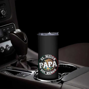 Mexican Dad Skinny Tumbler El Mejor Papá del Mundo Mexico Flag Eagle TS02 Print Your Wear