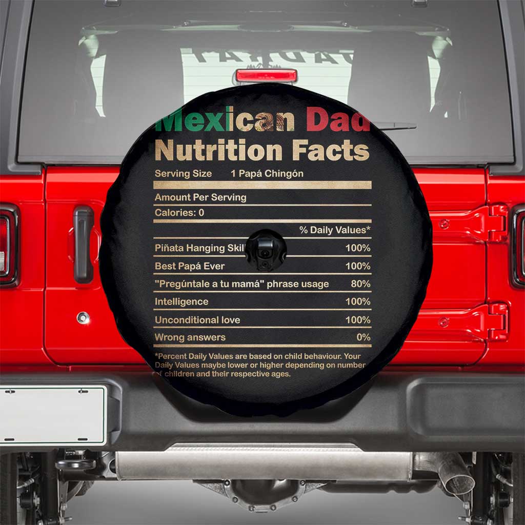 Mexican Dad Spare Tire Cover Regalo Para Papa Nutrition Facts TS10 Black Print Your Wear