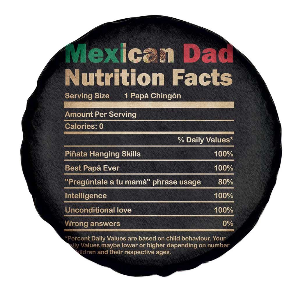 Mexican Dad Spare Tire Cover Regalo Para Papa Nutrition Facts TS10 Print Your Wear