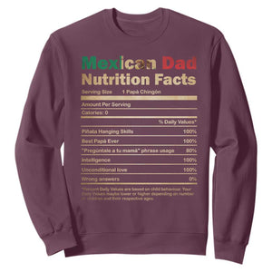 Mexican Dad Sweatshirt Regalo Para Papa Nutrition Facts TS10 Maroon Print Your Wear