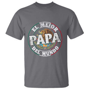Mexican Dad T Shirt El Mejor Papá del Mundo Mexico Flag Eagle TS02 Charcoal Print Your Wear