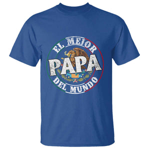 Mexican Dad T Shirt El Mejor Papá del Mundo Mexico Flag Eagle TS02 Royal Blue Print Your Wear