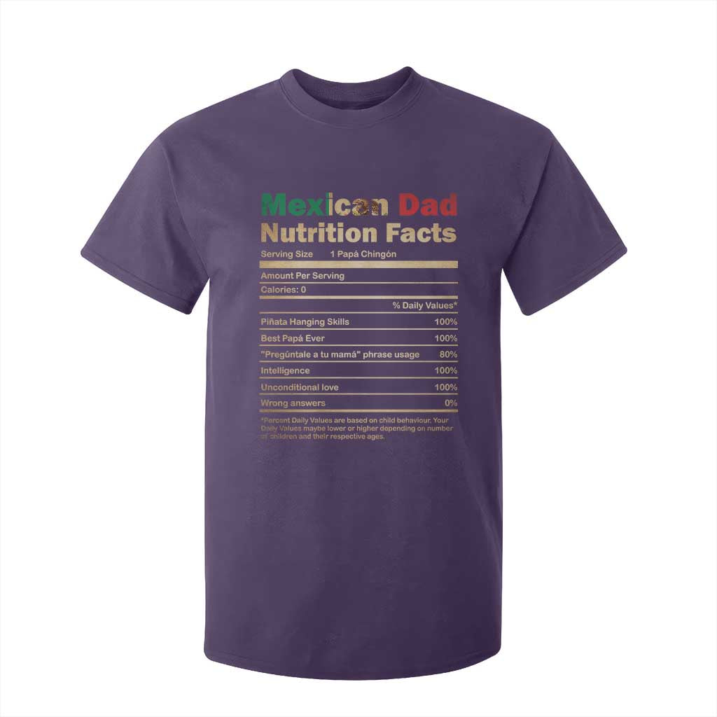 Mexican Dad T Shirt For Kid Regalo Para Papa Nutrition Facts TS10 Purple Print Your Wear