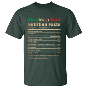 Mexican Dad T Shirt Regalo Para Papa Nutrition Facts TS10 Dark Forest Green Print Your Wear
