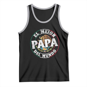 Mexican Dad Tank Top El Mejor Papá del Mundo Mexico Flag Eagle TS02 Black Athletic Heather Print Your Wear