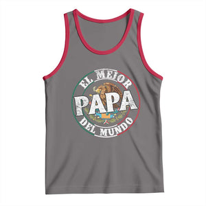 Mexican Dad Tank Top El Mejor Papá del Mundo Mexico Flag Eagle TS02 Deep Heather Red Print Your Wear
