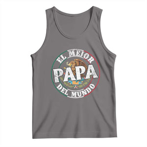 Mexican Dad Tank Top El Mejor Papá del Mundo Mexico Flag Eagle TS02 Deep Heather Print Your Wear