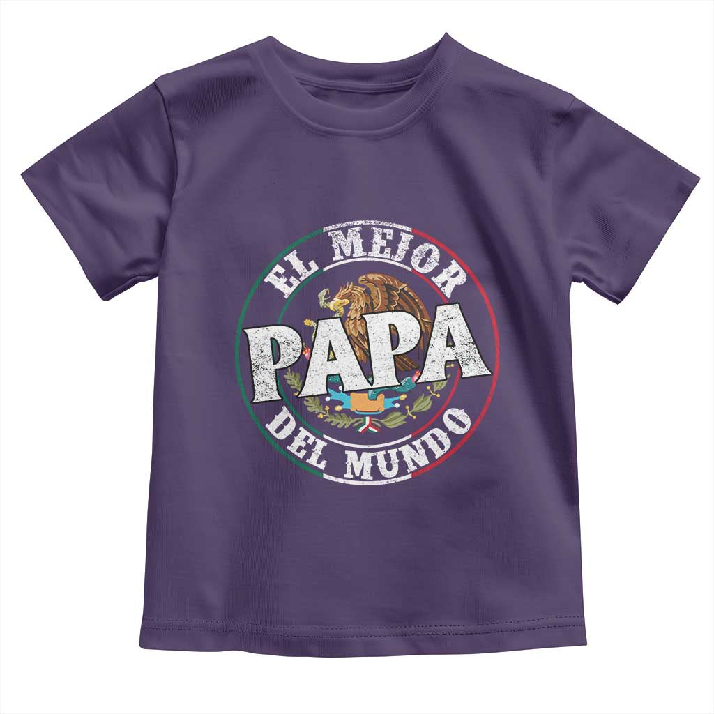 Mexican Dad Toddler T Shirt El Mejor Papá del Mundo Mexico Flag Eagle TS02 Purple Print Your Wear
