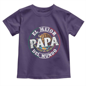 Mexican Dad Toddler T Shirt El Mejor Papá del Mundo Mexico Flag Eagle TS02 Purple Print Your Wear