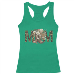 Military Army Mom Floral Combat Shoes Racerback Tank Top TS11 Irish Green Print Your Wear