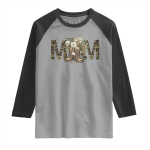 Military Army Mom Floral Combat Shoes Raglan Shirt TS11 Sport Gray Black Print Your Wear