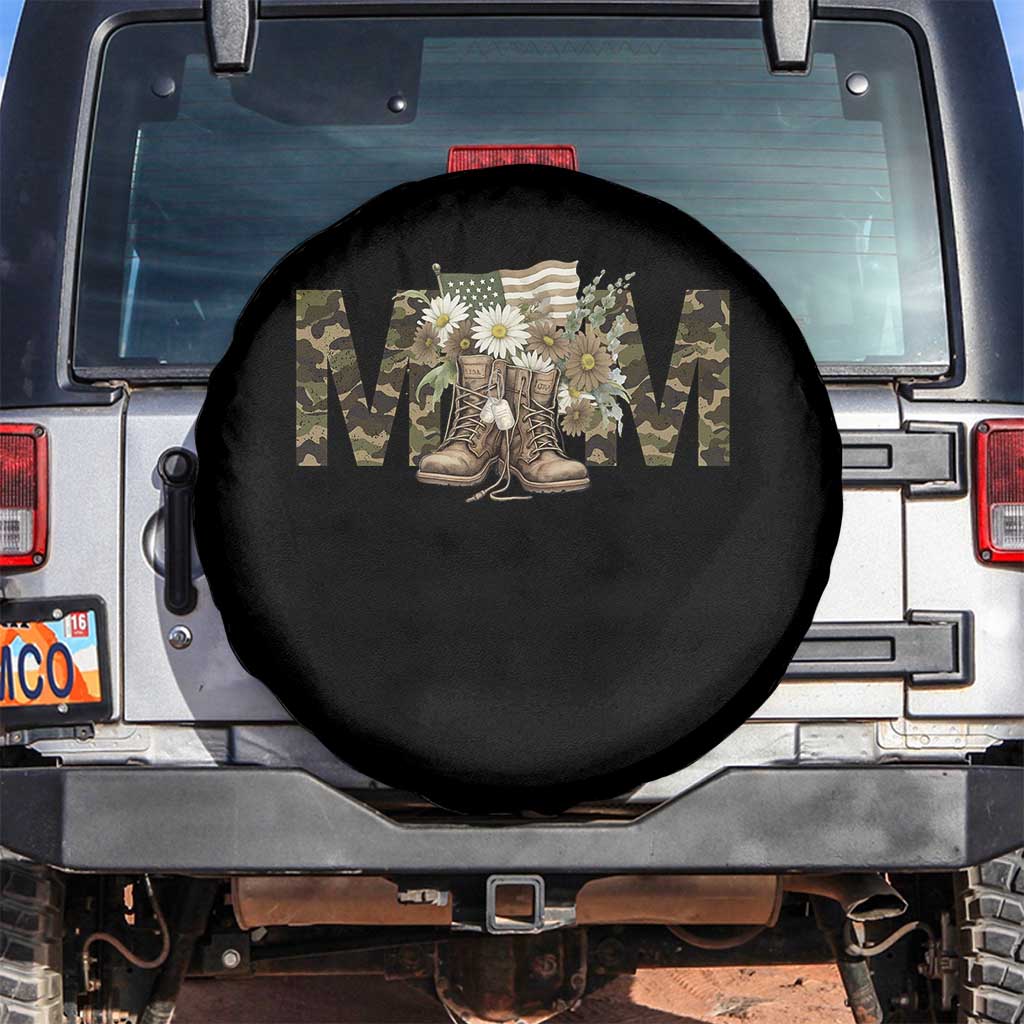 Military Army Mom Floral Combat Shoes Spare Tire Cover TS11 No hole Black Print Your Wear