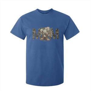 Military Army Mom Floral Combat Shoes T Shirt For Kid TS11 Royal Blue Print Your Wear