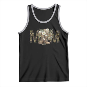 Military Army Mom Floral Combat Shoes Tank Top TS11 Black Athletic Heather Print Your Wear