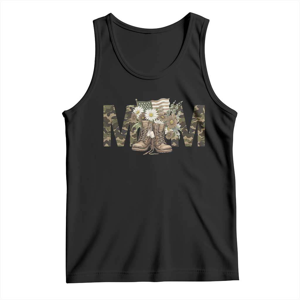 Military Army Mom Floral Combat Shoes Tank Top TS11 Black Print Your Wear