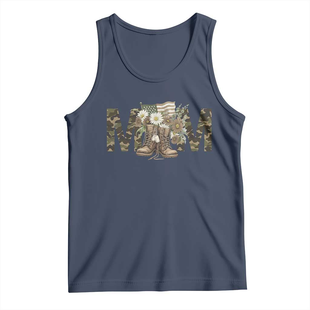 Military Army Mom Floral Combat Shoes Tank Top TS11 Navy Print Your Wear