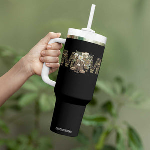 Military Army Mom Floral Combat Shoes Tumbler With Handle TS11 Print Your Wear