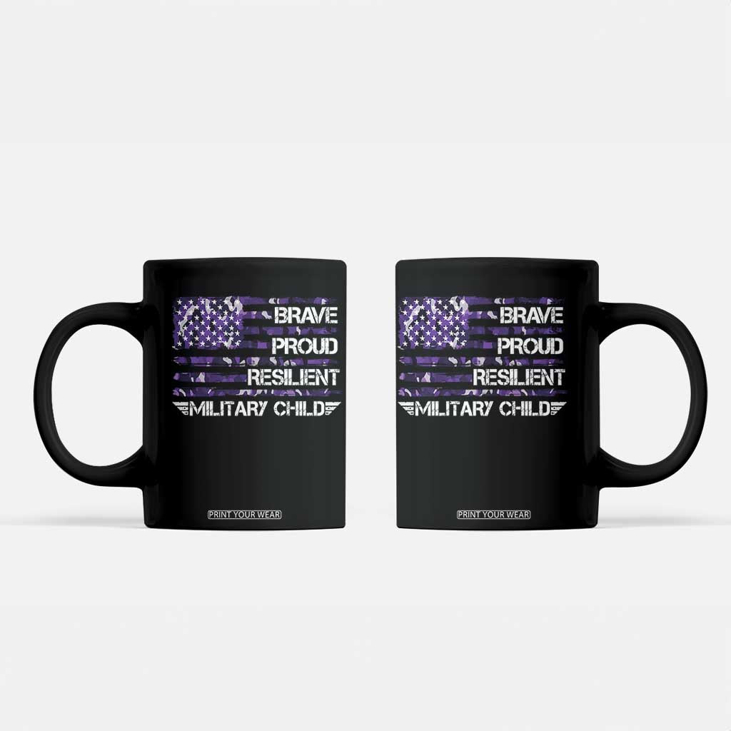 Military Kids Military Child Coffee Mug Camo American Flag USA Camouflage TS10 Black Print Your Wear