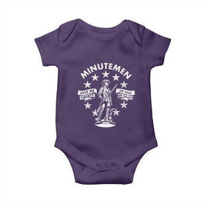 Minutemen Give Me Liberty Or Give Me Death Baby Onesie US History TS11 Purple Print Your Wear