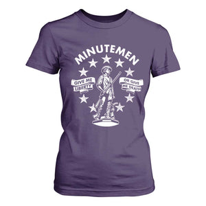 Minutemen Give Me Liberty Or Give Me Death T Shirt For Women US History TS11 Purple Print Your Wear